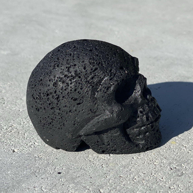 Natural Lava Stone Hand Carved Small Skull - .18 lbs (2 x 1.5 inch) - Magick Magick.com