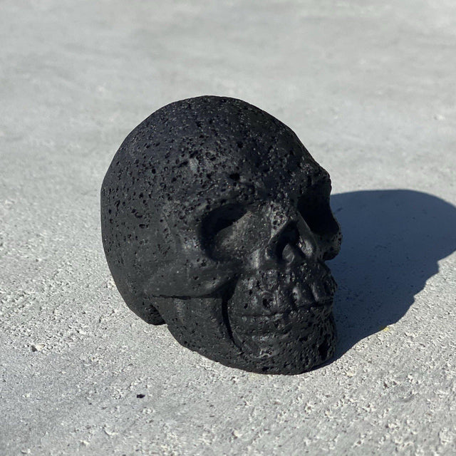 Natural Lava Stone Hand Carved Small Skull - .18 lbs (2 x 1.5 inch) - Magick Magick.com