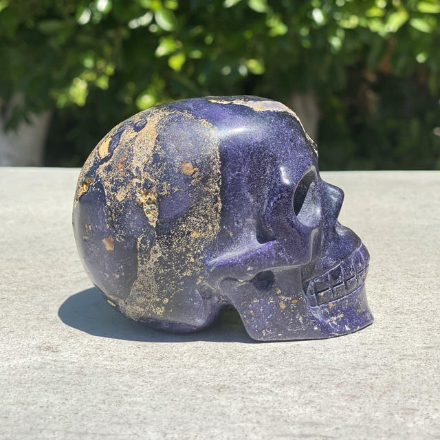 Natural Purple Opal Hand Carved Skull - 1.58 lbs (3.6 x 2.5 x 3 inches) - Magick Magick.com