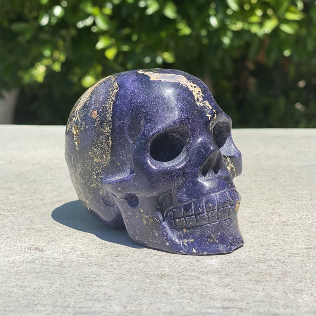 Natural Purple Opal Hand Carved Skull - 1.58 lbs (3.6 x 2.5 x 3 inches) - Magick Magick.com