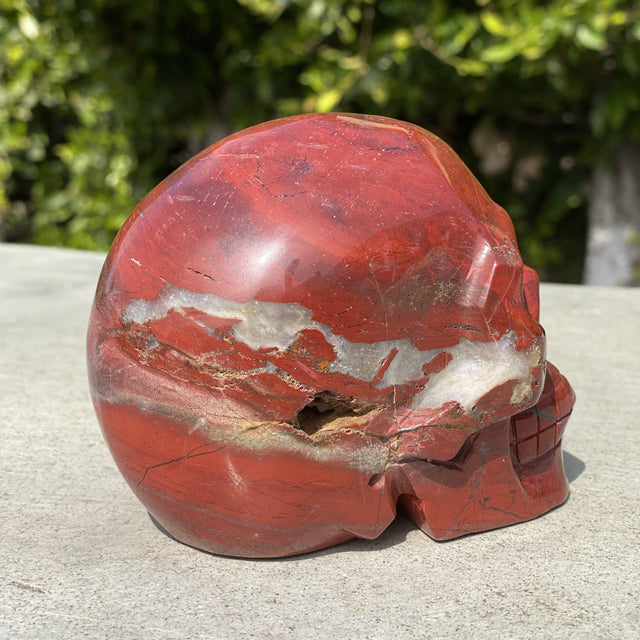 Natural Red Jasper Hand Carved Skull - 2.46 lbs (4.5 x 3 x 3.5 inches) - Magick Magick.com