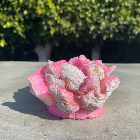 Natural Rose Flower Crystal Tealight Holder - 1.46 lbs (5 x 2.5 inch) - Magick Magick.com