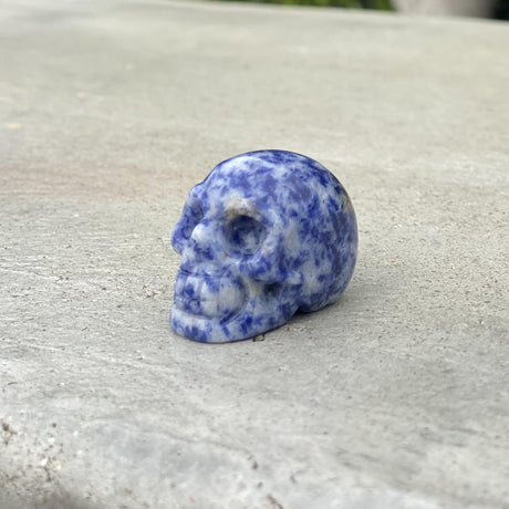 Natural Sodalite Hand Carved Small Skull - .08 lbs (1.5 x 1 x 1 inches) - Magick Magick.com