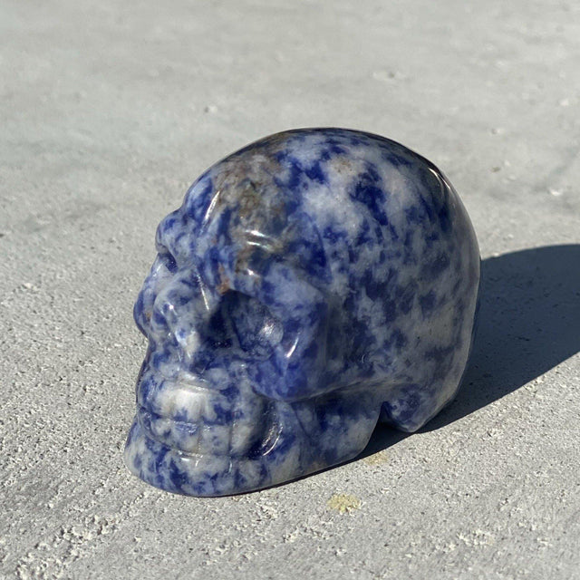 Natural Sodalite Hand Carved Small Skull - .18 lbs (2 x 1.5 x 1.5 inch) - Magick Magick.com