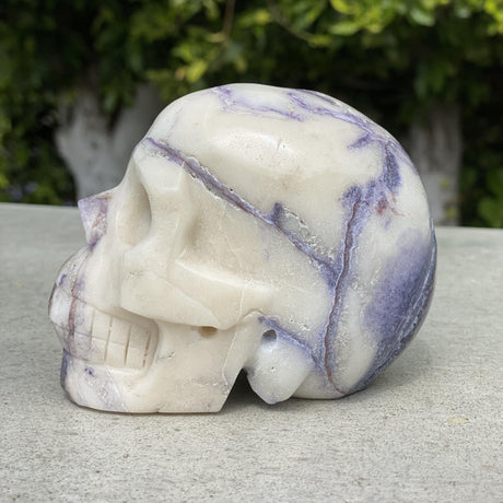 Natural Tiffany Stone Hand Carved Skull - 2.08 lbs (4 x 3 x 3.5 inches) - Magick Magick.com