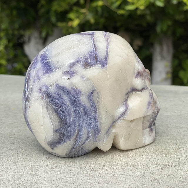 Natural Tiffany Stone Hand Carved Skull - 2.08 lbs (4 x 3 x 3.5 inches) - Magick Magick.com