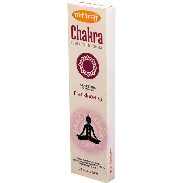 Nitiraj Natural Incense - Crown Chakra - Frankincense (6 Packs of 24 Sticks) - Magick Magick.com