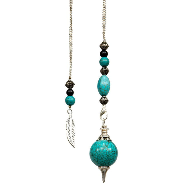 Pendulum Sephoroton - Turquoise with Feather - Magick Magick.com