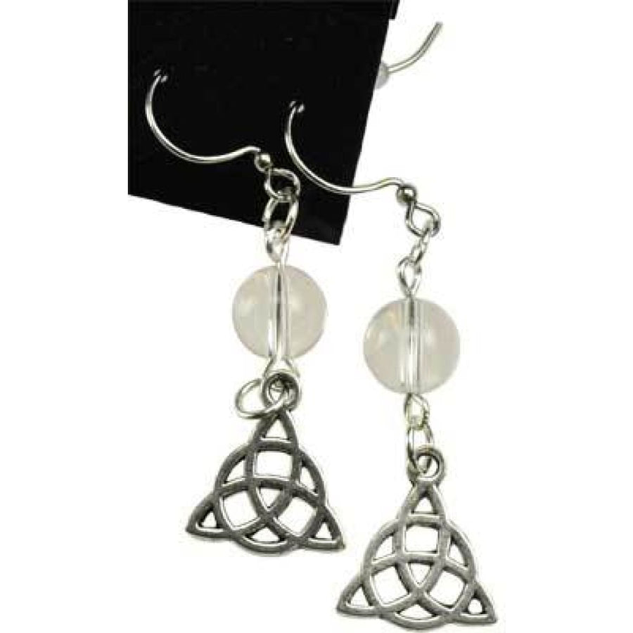 Quartz Triquetra Earrings - Magick Magick.com
