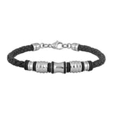 Rayas Braided Leather & Stainless Steel Bracelet - Magick Magick.com