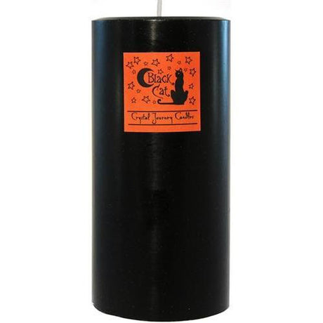 Reiki Charged Herbal 3" x 6" Pillar Candle - Black Cat - Magick Magick.com