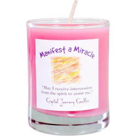 Reiki Charged Soy Herbal Filled Votive Candle - Manifest a Miracle - Magick Magick.com