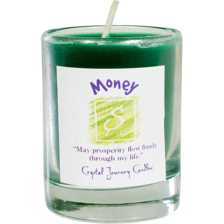 Reiki Charged Soy Herbal Filled Votive Candle - Money - Magick Magick.com