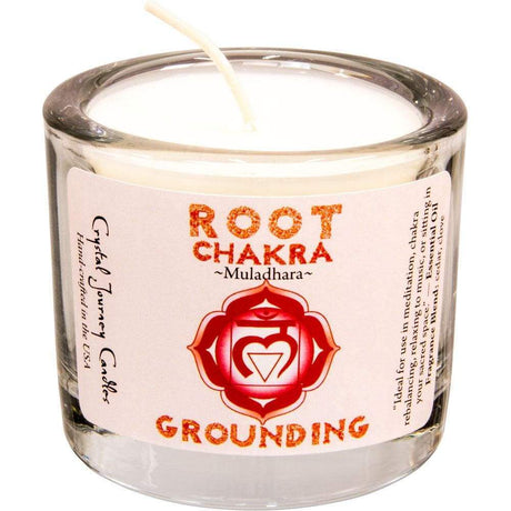 Reiki Charged Soy Herbal Filled Votive Candle - Root Chakra - Magick Magick.com