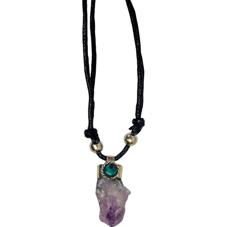 Rough Pendant Necklace & Palo Santo Stick - Amethyst with Chrysocolla - Magick Magick.com