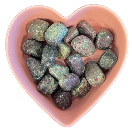 Ruby Zoisite with Mica Tumbled Stone Natural Gemstone - One Stone - Magick Magick.com