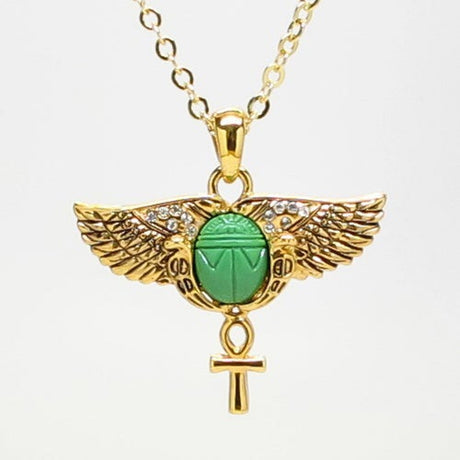 Scarab Wings With Ankh Necklace - Magick Magick.com