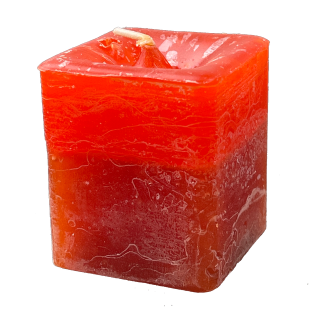 Scented Square Votive Candle "Comforts of Home" - Cinnamon & Mandarin - Magick Magick.com