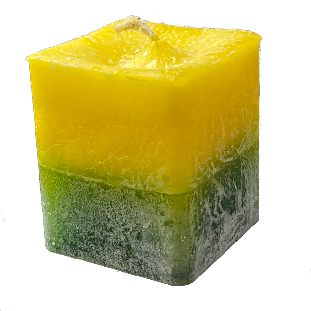 Scented Square Votive Candle "Mountain Meadow" - Lime & Lemongrass - Magick Magick.com