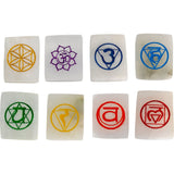 Selenite Mini Charging Plates - Chakra (Set of 8) - Magick Magick.com