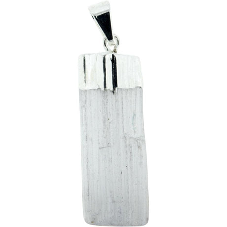 Selenite Pendant - Plain with Brass Cap - Magick Magick.com