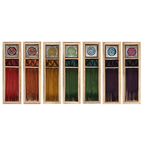 Seven Chakra Wooden Incense Stick Gift Set (7 Piece Set) - Magick Magick.com