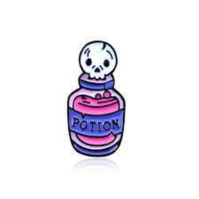 Skeleton Potion Bottle Enamel Pin - Magick Magick.com