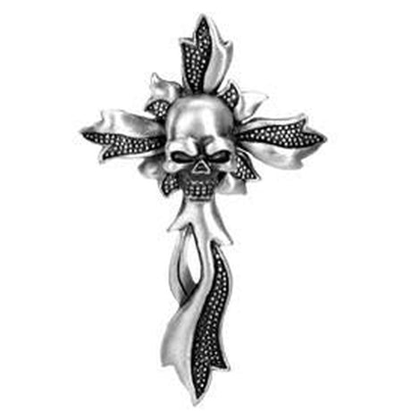 Skull Flower Cross Pendant - Magick Magick.com