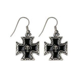 Skull with Black Cross Earrings - Magick Magick.com