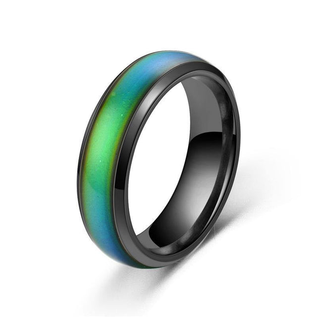 Stainless Steel Mood Ring in Matte Black - Magick Magick.com