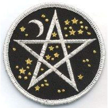 Starry Pentagram Iron-On Patch 3" - Magick Magick.com