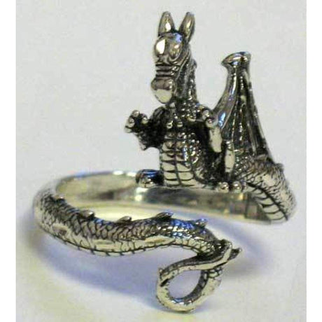 Sterling Silver Adjustable Dragon Ring - Magick Magick.com