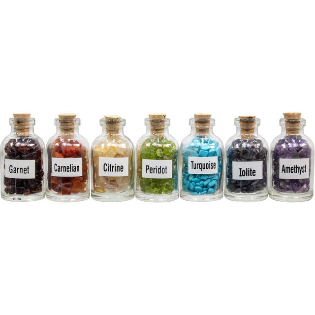 Stone Chips Bottles Set - Chakra Energizing (Box of 7) - Magick Magick.com