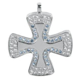 Stone Crusted Cross Stainless Steel Pendant - Magick Magick.com