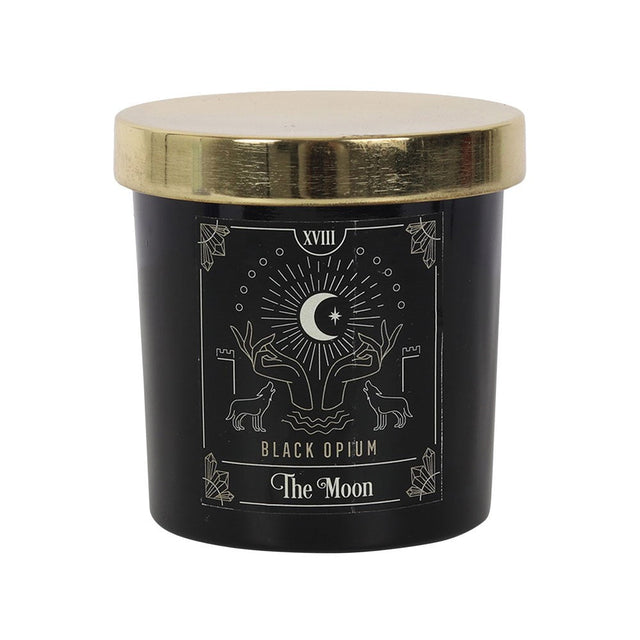 Tarot Series Glass Jar Candles - The Moon - Black Opium - Magick Magick.com