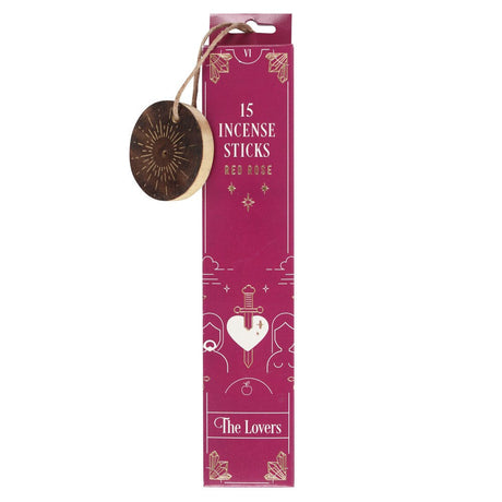Tarot Series Incense Sticks - The Lovers - Red Rose (Pack of 15) - Magick Magick.com