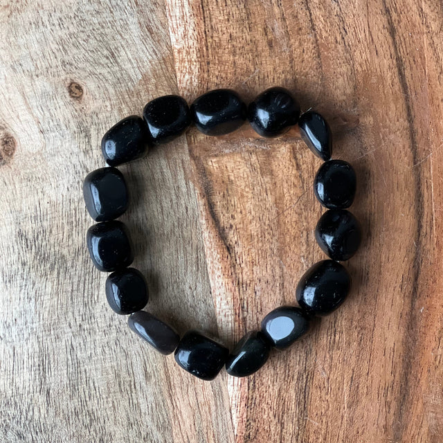 Tumbled Stones Bracelet - Black Obsidian - Magick Magick.com