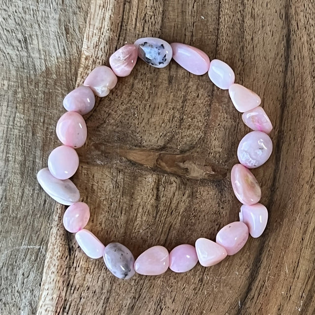 Tumbled Stones Bracelet - Pink Opal - Magick Magick.com