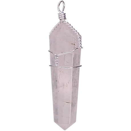 Wire Wrapped Point Pendant - Rose Quartz - Magick Magick.com