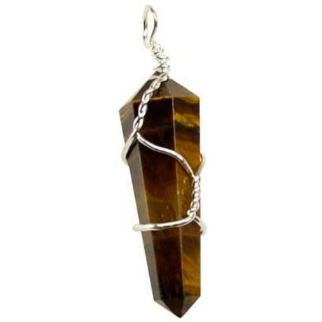 Wire Wrapped Point Pendant - Tiger Eye - Magick Magick.com