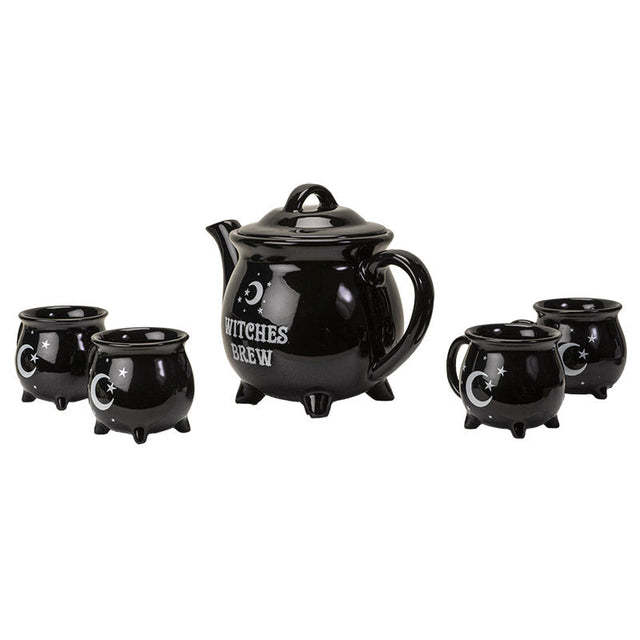 Witches Brew Ceramic Tea Pot with Mugs (Set of 5) - Magick Magick.com