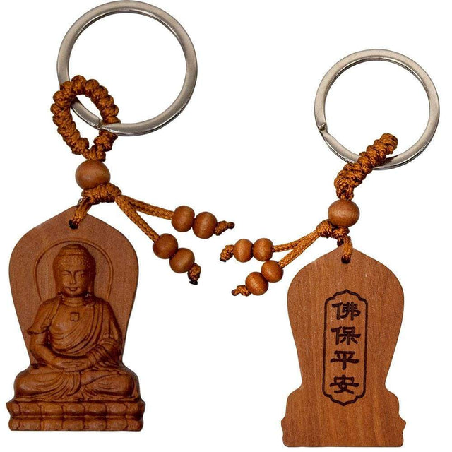 Wood Key Chain - Meditating Buddha - Magick Magick.com