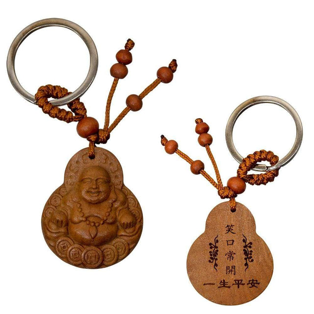 Wood Key Chain - Prosperity Buddha - Magick Magick.com