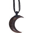 Wood Pendant with Black Cord - Moon - Magick Magick.com