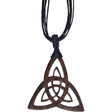 Wood Pendant with Black Cord - Triquetra - Magick Magick.com